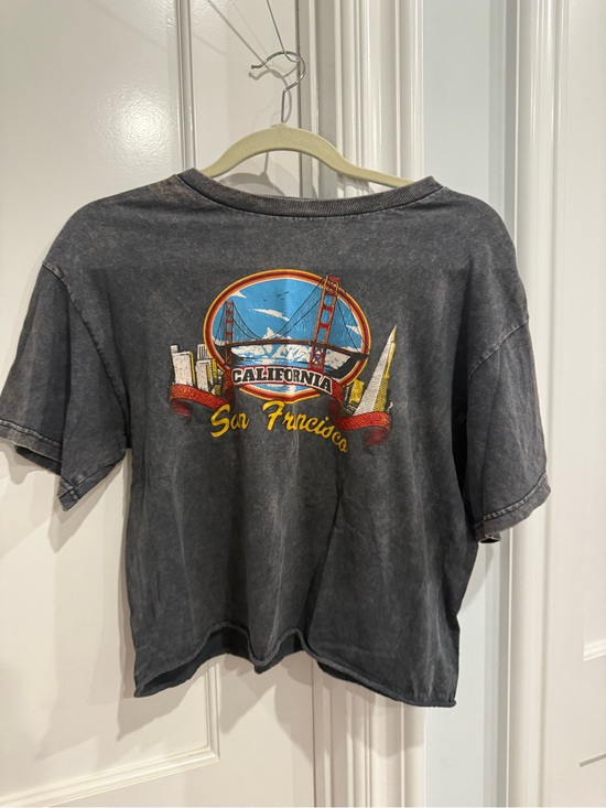 Brandy Melville Tops - Brandy Melville Black Washed San Francisco Graphic Tee